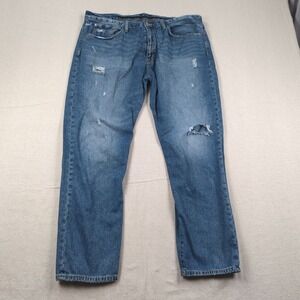 Ralph Lauren Denim & Supply Jeans Womens 12 Blue‎ Crop Distressed Relaxed
